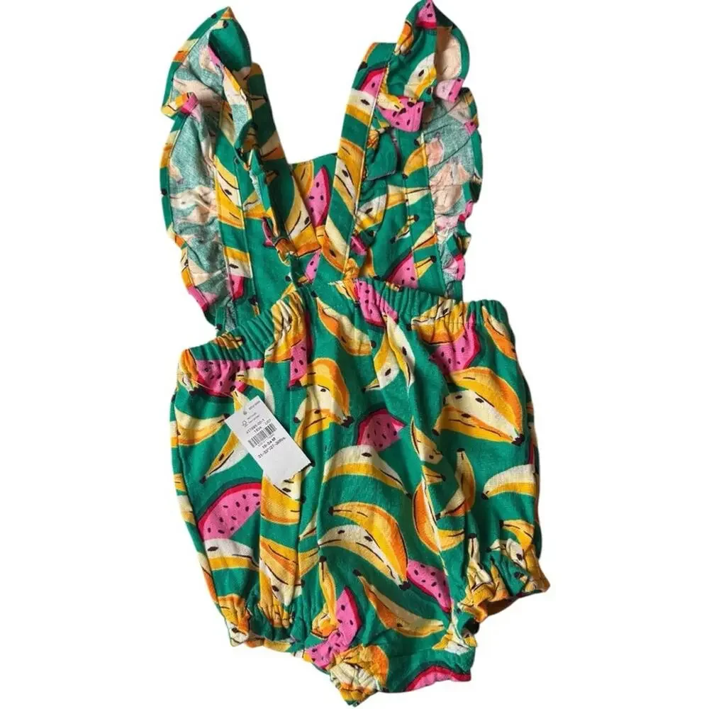 Old Navy Summer Seasonal Toddler Beach Tropical Printed Romper Sz 18-24 M NWT